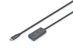 DIGITUS aktyvus USB-C prailginimo kabelis - 5G USB 3.2 Gen1 USB-C - USB-A (M/F) - 5m