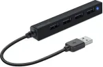 USB centras SPEEDLINK SNAPPY SLIM 4 prievadai USB 2.0 480 Mbit/s Juoda