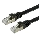 VALUE pataisos laidas - RJ-45 (ki&scaron;tukas) į RJ-45 (ki&scaron;tukas) - 50 cm - FTP - CAT 6a - be halogenų, liejinis, vytas, plok&scaron;čias - juodas (21.99.0830)