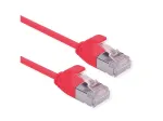 ROLINE DataCenter jungiamasis kabelis RJ-45 (M) &ndash; RJ-45 (M) 3 m U/FTP CAT 6a halogeninis, liejinis, su apsauga nuo užkabinimo, vytas, 10 Gigabit Ethernet, raudonas, Pantone 199C (21.15.3316)