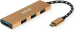 ROLINE 14.02.5049-5 USB 3.2 Gen 1 Type-C &scaron;akotuvas, auksinis, ABS/aliuminis, apvalus kabelis, 5 vnt.