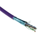 ACT Cat 6A F/UTP kietasis montažinis kabelis, LSZH, CPR euroklasė ECA, 24AWG, violetinis, 305 m