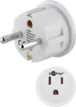 Goobay maitinimo adapteris, baltas &ndash; US/Japonijos ki&scaron;tukas (B tipas, NEMA 5-15, 3 kontaktai) > F tipas (CEE 7/4) (45351)
