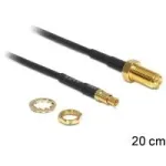 DeLOCK 88483 jungiamasis adapterio laidas RP-SMA lizdas (montuojamas) į TS-9 ki&scaron;tuką, 200 mm, juodas