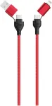 USB kabelis 2GO 797370 1,2 m USB A / USB C / USB C / Lightning juodas raudonas