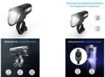 Dviračio priekinis žibintas FISCHER 007790 100 liuksų LED, baterijomis maitinamas, juodas