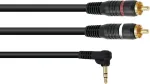 Adapterinis kabelis Omnitronic 3,5 mm stačiakampis lizdas į 2x RCA, 3 m, modelis 30225012