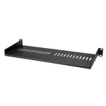 StarTech.com CABSHELF1U7V Vėdinama 1U serverio stelažo lentyna &ndash; universali konsolinė padėkla 19 colių tinklo įrangos stovui, plieninė, 20 kg talpa, 17,5 cm gylio, juoda