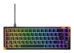 Mechaninė žaidimų klaviatūra Cherry K5 Pro TMR Compact &mdash; 65% i&scaron;dėstymas, QWERTZ, RGB foninis ap&scaron;vietimas, USB laidinis, 2 m laidas, juoda/oranžinė