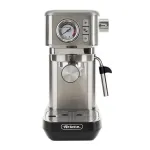 Ariete 1381 kavos aparatas su manometru, tinka maltai kavai ir ESE kapsulėms, 1300 W, 1,1 L talpa, 15 barų slėgis, &frac12; puodelio filtras, Cappuccino įrenginys, sidabrinis