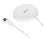 AUEKY Aircore Magnetic LC-A1 belaidis magnetinis QI įkroviklis USB-C 15W Baltas