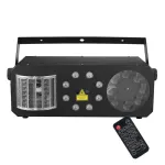 LIGHT4ME PARTY III V2 5-in-1 Multi-Effect LED Derby Gobo Wash Strobe Laser Light su IR nuotolinio valdymo pultu