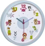 TFA 60.3051.14 Little Animal sieninis vaikų laikrodis &ndash; &scaron;viesiai mėlynas &ndash; 30,9 cm &ndash; kvarcinis &ndash; analoginis &ndash; tylus judesys