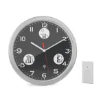 MEBUS 13149 Radijo bangomis valdomas sieninis laikrodis 30 cm Aliuminis tylus judesys