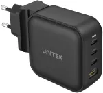 UNITEK GaN 4 prievadų kroviklis, 100W PD 3.0 QC 3.0, juodas