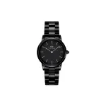 DANIEL WELLINGTON Petite Melrose moteri&scaron;kas laikrodis 28mm su juodu keramikiniu apyranke DW00100415