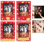 LOVEINSTANT 4x Magnetinis nuotraukų rėmelis Instax Mini, raudonas/auksinis