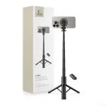 Tech-Protect L06S Selfie Stick Tripod su LED &scaron;viesa ir Bluetooth nuotolinio valdymo pulteliu, juoda
