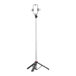 HURTEL Selfie Stick WC13YDS Telescopic Tripod 1.3m su dviguba LED &scaron;viesa ir telefono laikikliu - juoda