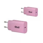 CLUB3D 2 vnt USB-C įkroviklis 30 W, baltas, vidaus, AC, rožinis