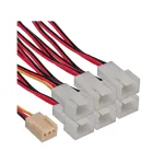 InLine ventiliatorių adapterio Y kabelis 3pin Molex moteri&scaron;kas / 6x 3pin Molex vyri&scaron;kas