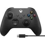 Microsoft Xbox Wireless Controller + USB-C laidas Juodas Žaidimų pultas Analoginis / Skaitmeninis PC, Xbox One, Xbox One S, Xbox One X, Xbox Series S, Xbox Series X