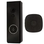 Tuya HS085254 i&scaron;manusis durų skambutis su vaizdu, Wi-Fi, 720p HD, 130&deg;, PIR judesio aptikimas, naktinis matymas, dvipusis garsas, IP54, 5200 mAh, juodos spalvos