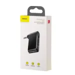 Baseus WXQY-01 Bluetooth 5.0 automobilinis AUX imtuvas su Micro USB įkrovimu &ndash; 10 m veikimo atstumas, 145 mAh, juodos spalvos | Kur.lt
