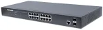 Intellinet 16 prievadų Gigabit Ethernet PoE+ žiniatinklio valdomas komutatorius su 2 SFP prievadais, IEEE 802.3at/af, 374 W, Endspan, 19 colių stelažinis