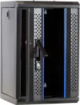 DSIT 9U 10 colių sieninis serverio stovas su stiklinėmis durimis, 312x310x486 mm, juodas