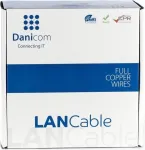 DSIT DANICOM CAT5e UTP vientisos gyslos tinklo kabelis 100m LSZH Dca ant ritės