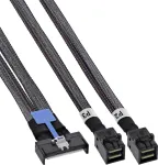 InLine&reg; MCIO x8 į 2x MiniSAS-HD SFF-8643 laidas, 0,5 m, juodas