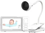 Chillax DM685 Wi-Fi/FHSS vaizdo kūdikio stebėjimo sistema su 5 inch tėvų bloku, 1080p kamera, pasukama-pakreipiama, naktinio matymo funkcija, dvipusis ry&scaron;ys, temperatūros jutiklis, lop&scaron;inės, balta