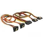 DeLOCK SATA maitinimo &scaron;akotuvas 15-Pin Male į 2x 15-Pin Female su metaliniu fiksatoriumi, 50 cm, 3.3/5/12 V, juodas/geltonas/raudonas/oranžinis 60152