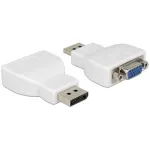 Delock DisplayPort 1.2 vyri&scaron;kas į VGA moteri&scaron;ką aktyvus adapteris, baltas 65568