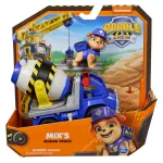 Spinmaster Rubble & Crew Mix&rsquo;s betono mai&scaron;yklės žaislinis sunkvežimis su figūrėle ir judančiais statybiniais elementais, vaikams nuo 3 metų