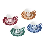 Bialetti Candyland 4 puodelių su lėk&scaron;telėmis rinkinys, 80 ml