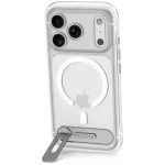 Decoded AntiMicrobial Hybrid Stand Backcover &ndash; dėklas su stovu, skirtas iPhone 18 Pro / 17 Pro, suderinamas su MagSafe (permatomas)