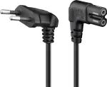 Goobay CEE 7/16 C tipo &ndash; C7 elektros kabelis, kampiniai galai, 1,5 m, juodas