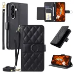 Hurtel odinis dėklas su pinigine, atrama ir peties dirželiu Samsung Galaxy A37 5G, juodas