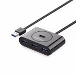 UGREEN 20291 4 prievadų USB 3.0 &scaron;akotuvas, 1 m laidas, juodas