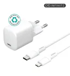 Mobiliojo įrenginio įkroviklis eSTUFF ES637500 12V USB Type-C 1,5m Baltas