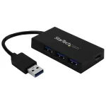 StarTech.com HB30A3A1CSFS stalinis USB 3.0 &scaron;akotuvas su 4 prievadais, USB-A į 3x USB-A + 1x USB-C, su maitinimo adapteriu