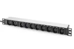 DIGITUS 1U aliumininis PDU stelažinis 8x C13 2x C19 16A 230VAC 50/60Hz IEC C20 ki&scaron;tukas