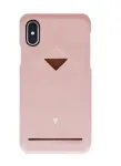 VixFox Card Slot Back Shell iPhone X/XS &ndash; rožinis apsauginis dėklas su kortelių ki&scaron;ene