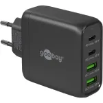 Goobay 64817 Įkroviklis mobiliesiems įrenginiams, ausinėms, i&scaron;maniesiems telefonams, plan&scaron;etėms, juodas, AC greitasis įkrovimas, vidaus naudojimui (64817)