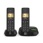 Belaidis analoginis/DECT telefonas Gigaset PURE 100A Duo &ndash; 2 rageliai, garsiakalbis, skambučio numerio rodymas, 1,5 colio ekranas, juoda