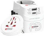 Kelioninis maitinimo adapteris SKROSS 1.302474 EU/FR/USA/UK/AU ki&scaron;tukams, 100&ndash;250 V AC, 7 A, USB 45 W