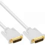 InLine DVI-D kabelis 24+1 ki&scaron;tukas / ki&scaron;tukas DVI Dual Link baltas/auksuotas 3 m