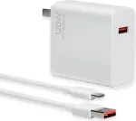 Xiaomi HyperCharge Original USB Type-C kabelis - 120W - Baltas - Greitasis įkroviklis su kelioniniu adapteriu EU ki&scaron;tuku (MDY-13-EE)